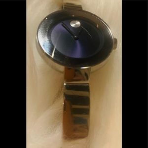 Movado Bangle Blue Faced Watch